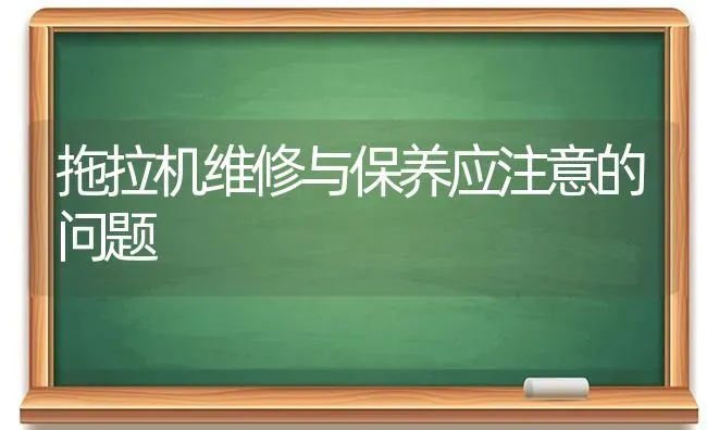 拖拉机维修与保养应注意的问题 | 养殖知识