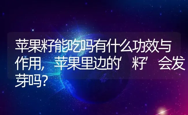 苹果籽能吃吗有什么功效与作用,苹果里边的‘籽’会发芽吗？ | 养殖科普