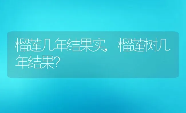 榴莲几年结果实,榴莲树几年结果？ | 养殖科普