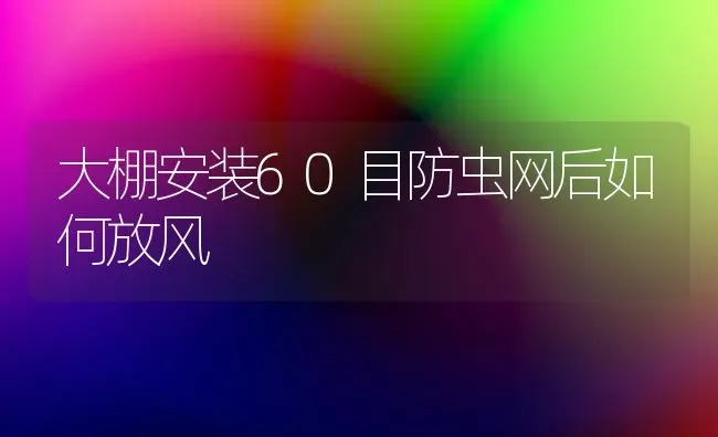 大棚安装60目防虫网后如何放风 | 养殖知识