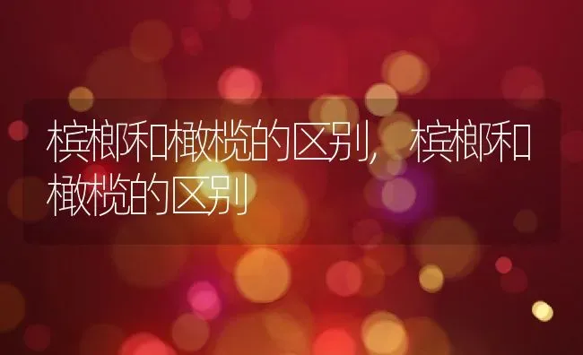 槟榔和橄榄的区别,槟榔和橄榄的区别 | 养殖科普