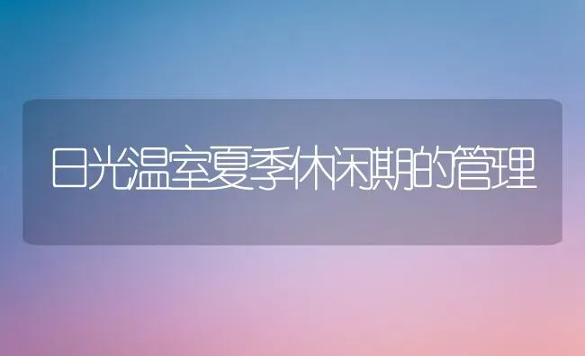 日光温室夏季休闲期的管理 | 养殖技术大全