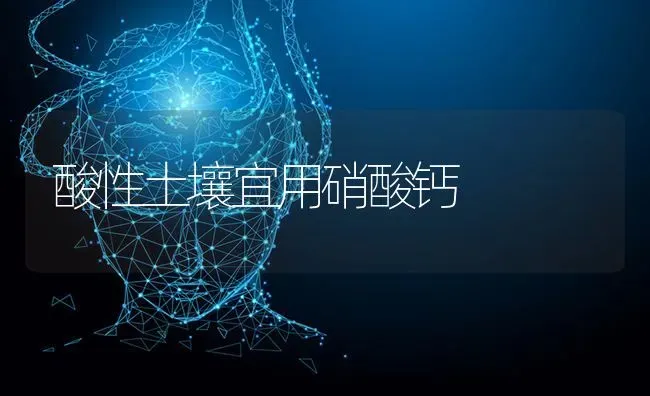 酸性土壤宜用硝酸钙 | 养殖技术大全
