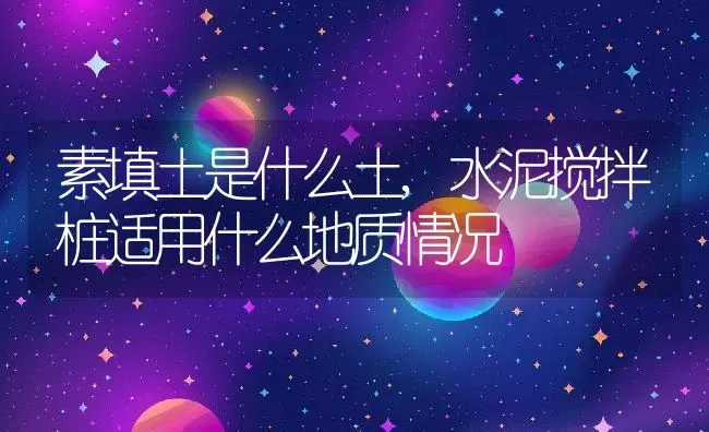 素填土是什么土,水泥搅拌桩适用什么地质情况 | 养殖学堂