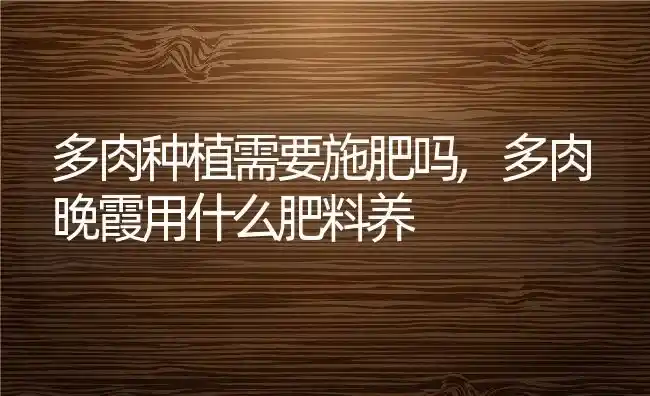 多肉种植需要施肥吗,多肉晚霞用什么肥料养 | 养殖学堂