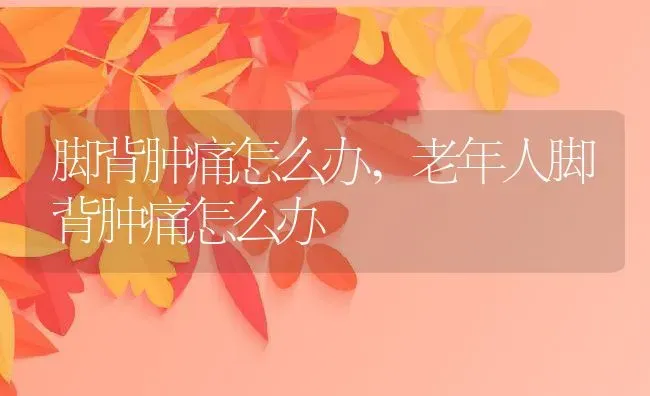 脚背肿痛怎么办,老年人脚背肿痛怎么办 | 养殖科普