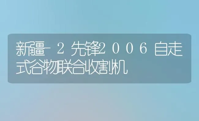 新疆-2先锋2006自走式谷物联合收割机 | 养殖技术大全