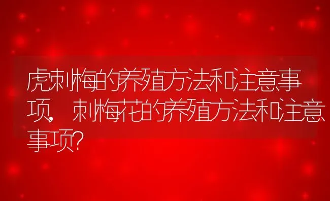 虎刺梅的养殖方法和注意事项,刺梅花的养殖方法和注意事项？ | 养殖科普