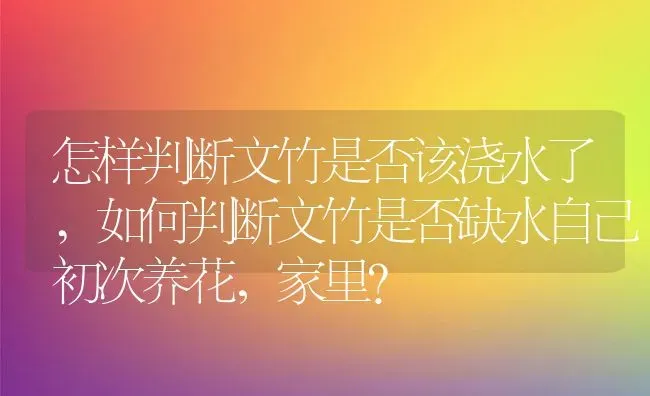 怎样判断文竹是否该浇水了,如何判断文竹是否缺水自己初次养花，家里？ | 养殖科普