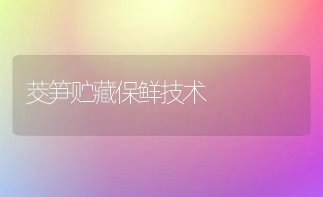 茭笋贮藏保鲜技术 | 养殖技术大全