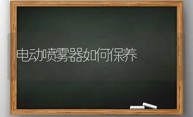 电动喷雾器如何保养 | 养殖知识