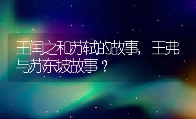 王闰之和苏轼的故事,王弗与苏东坡故事？ | 养殖科普