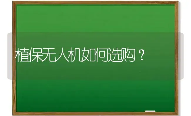 植保无人机如何选购? | 养殖技术大全