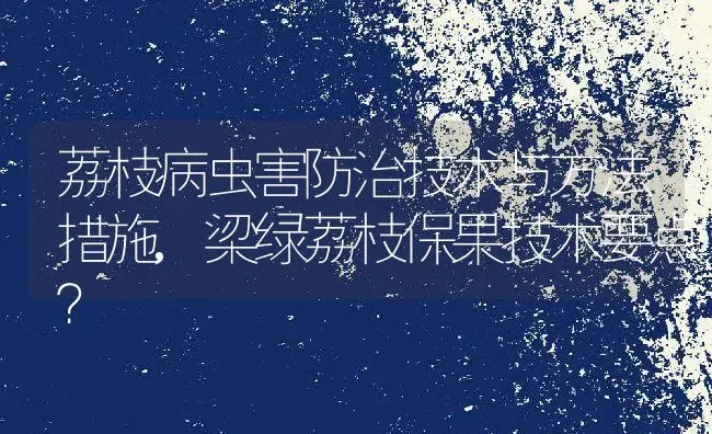 荔枝病虫害防治技术与方法措施,梁绿荔枝保果技术要点？ | 养殖科普