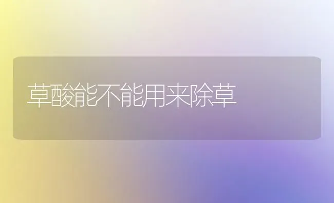 草酸能不能用来除草 | 养殖知识