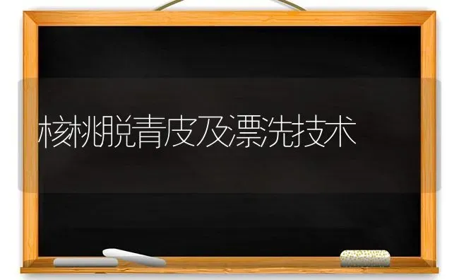 核桃脱青皮及漂洗技术 | 养殖技术大全