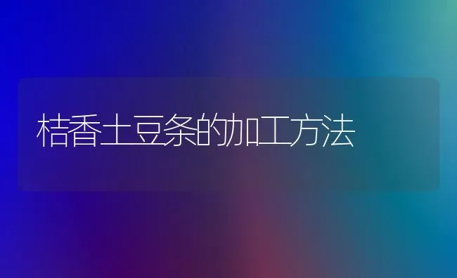 桔香土豆条的加工方法 | 养殖技术大全