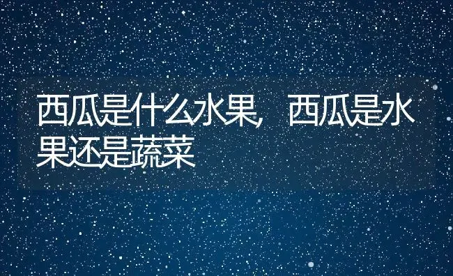 西瓜是什么水果,西瓜是水果还是蔬菜 | 养殖学堂