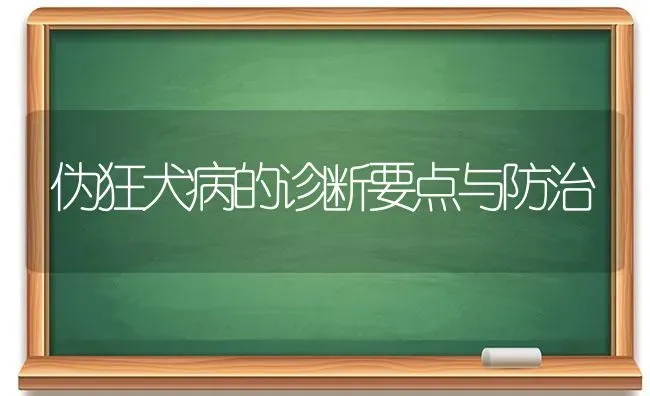 伪狂犬病的诊断要点与防治 | 养殖技术大全