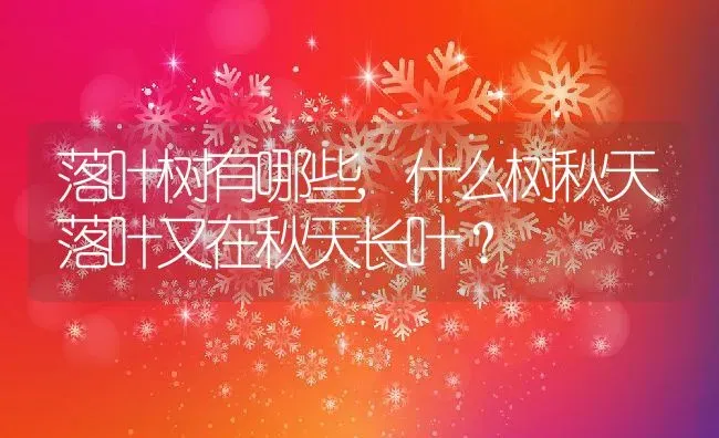 落叶树有哪些,什么树秋天落叶又在秋天长叶？ | 养殖科普