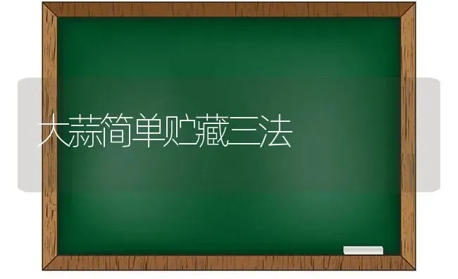 大蒜简单贮藏三法 | 养殖知识