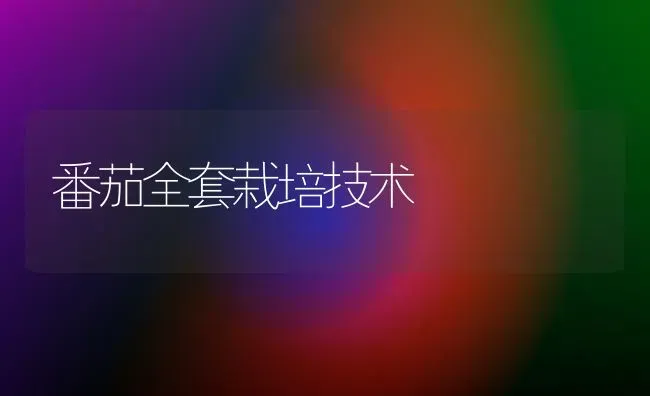 番茄全套栽培技术 | 养殖技术大全