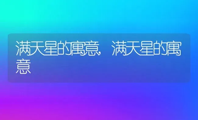 满天星的寓意,满天星的寓意 | 养殖科普