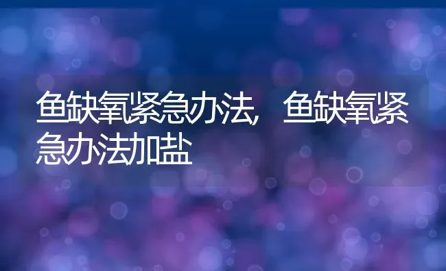 鱼缺氧紧急办法,鱼缺氧紧急办法加盐 | 养殖学堂