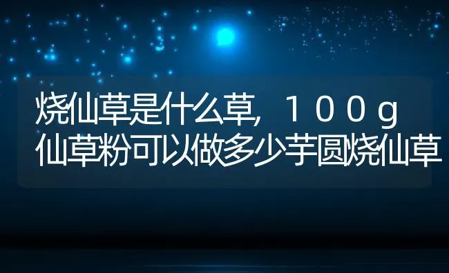 烧仙草是什么草,100g仙草粉可以做多少芋圆烧仙草 | 养殖学堂