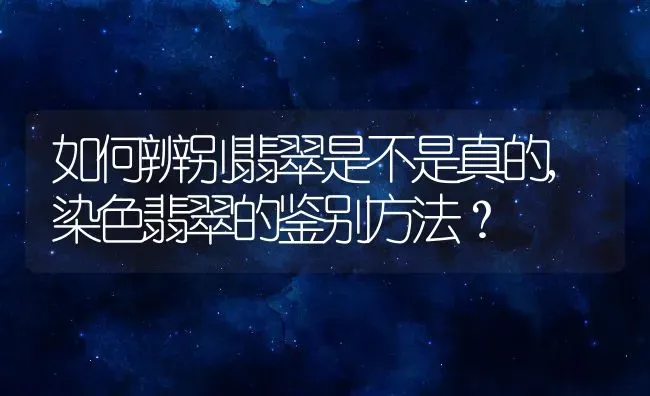 如何辨别翡翠是不是真的,染色翡翠的鉴别方法？ | 养殖学堂