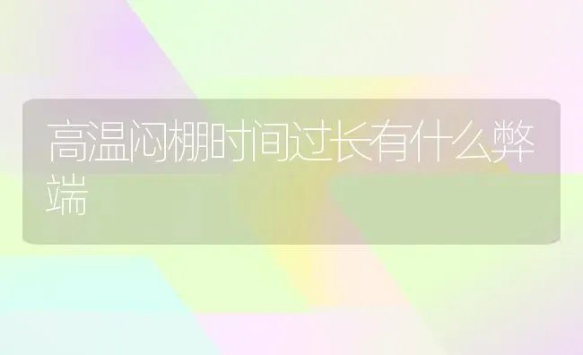 高温闷棚时间过长有什么弊端 | 养殖知识