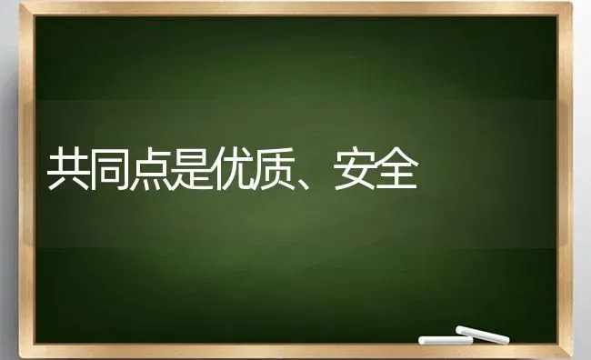 共同点是优质、安全 | 养殖技术大全