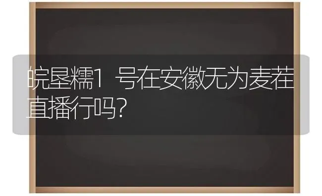 皖垦糯1号在安徽无为麦茬直播行吗? | 养殖知识