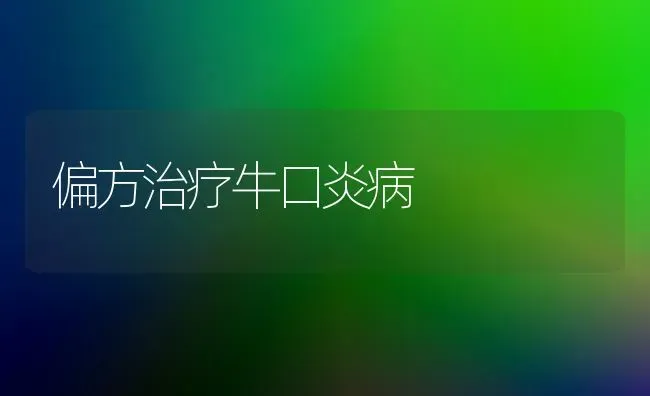 偏方治疗牛口炎病 | 养殖知识