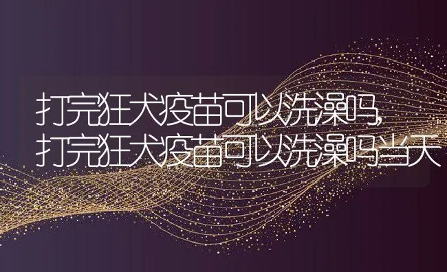 打完狂犬疫苗可以洗澡吗,打完狂犬疫苗可以洗澡吗当天 | 养殖科普