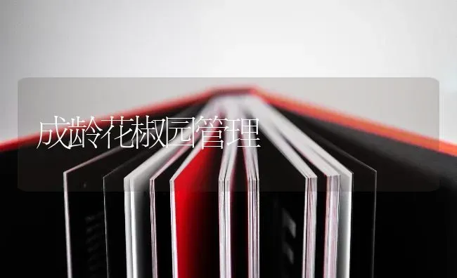 成龄花椒园管理 | 养殖技术大全