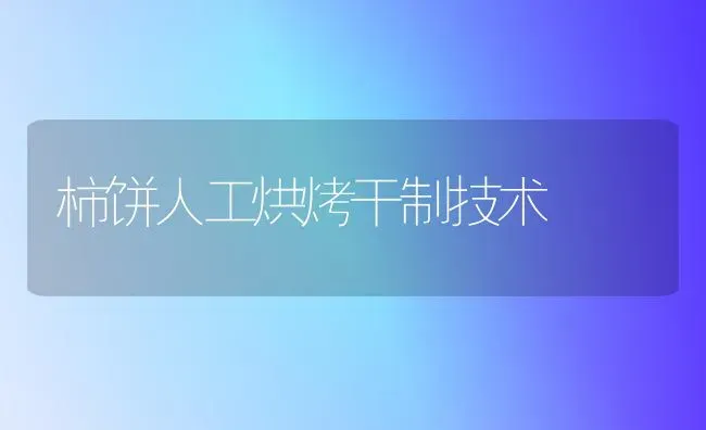 柿饼人工烘烤干制技术 | 养殖技术大全