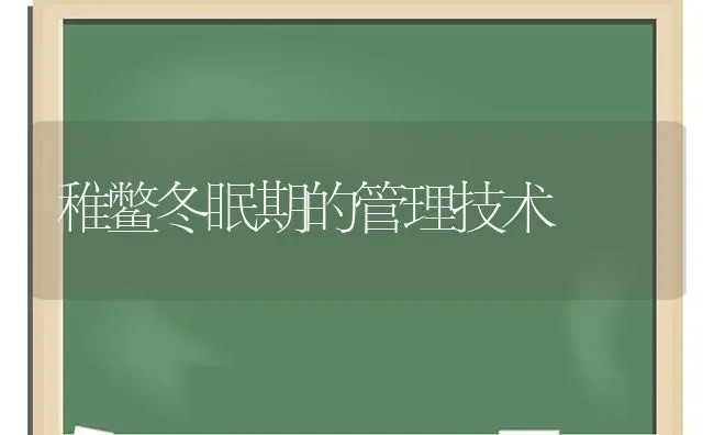 稚鳖冬眠期的管理技术 | 养殖技术大全
