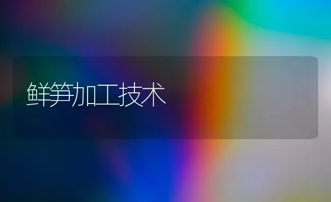 鲜笋加工技术 | 养殖技术大全