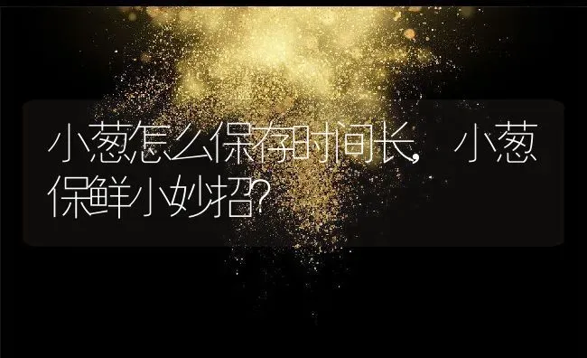 小葱怎么保存时间长,小葱保鲜小妙招？ | 养殖科普