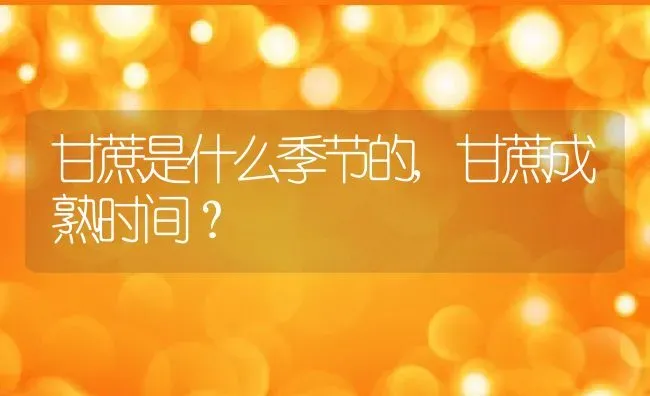 甘蔗是什么季节的,甘蔗成熟时间？ | 养殖科普