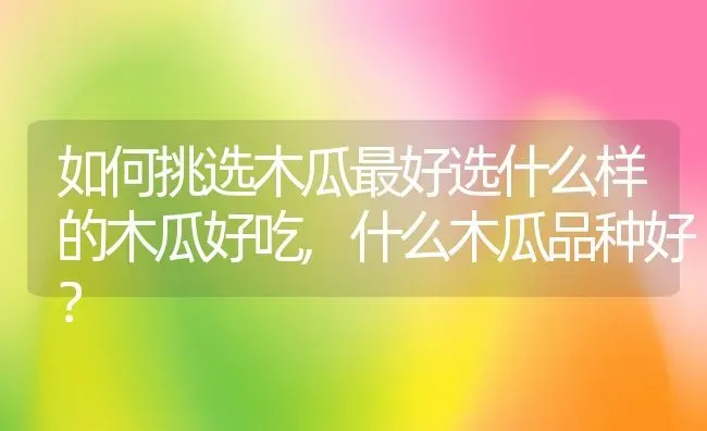 如何挑选木瓜最好选什么样的木瓜好吃,什么木瓜品种好？ | 养殖科普