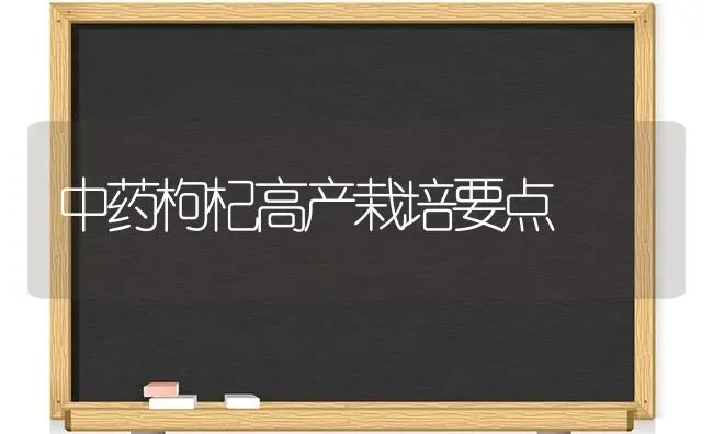 中药枸杞高产栽培要点 | 养殖技术大全