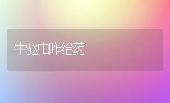 牛驱虫咋给药 | 养殖知识