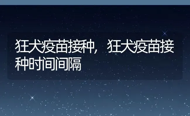 狂犬疫苗接种,狂犬疫苗接种时间间隔 | 养殖资料