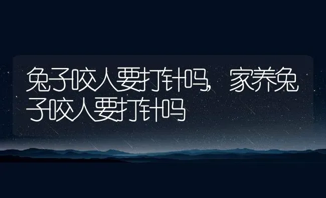 兔子咬人要打针吗,家养兔子咬人要打针吗 | 养殖资料