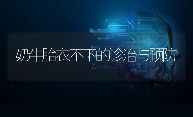 奶牛胎衣不下的诊治与预防 | 养殖技术大全