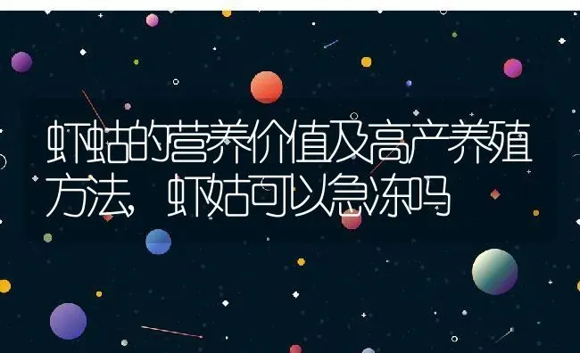 虾蛄的营养价值及高产养殖方法,虾姑可以急冻吗 | 养殖学堂