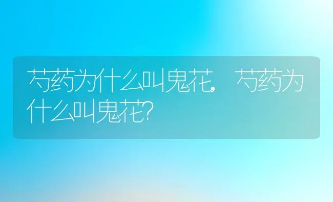芍药为什么叫鬼花,芍药为什么叫鬼花？ | 养殖学堂