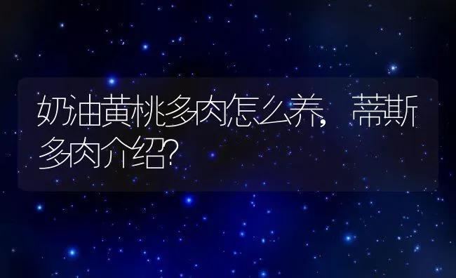 奶油黄桃多肉怎么养,蒂斯多肉介绍？ | 养殖科普